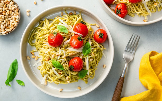 Recept Pasta Pesto met Kip en Pijnboompitjes Grand'Italia